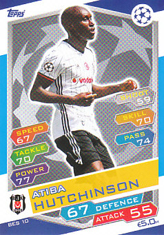 Atiba Hutchinson Besiktas JK 2016/17 Topps Match Attax CL #BES10